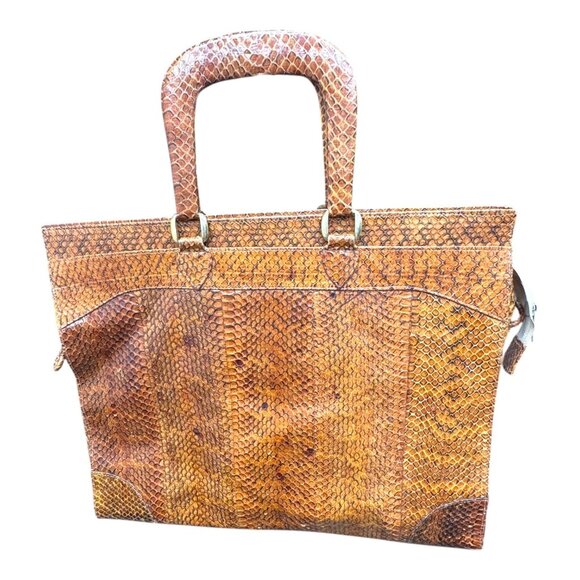 Genuine Snakeskin Luxury Handbag Made In India Exotic Leather Tote Messenger - Picture 1 of 10
